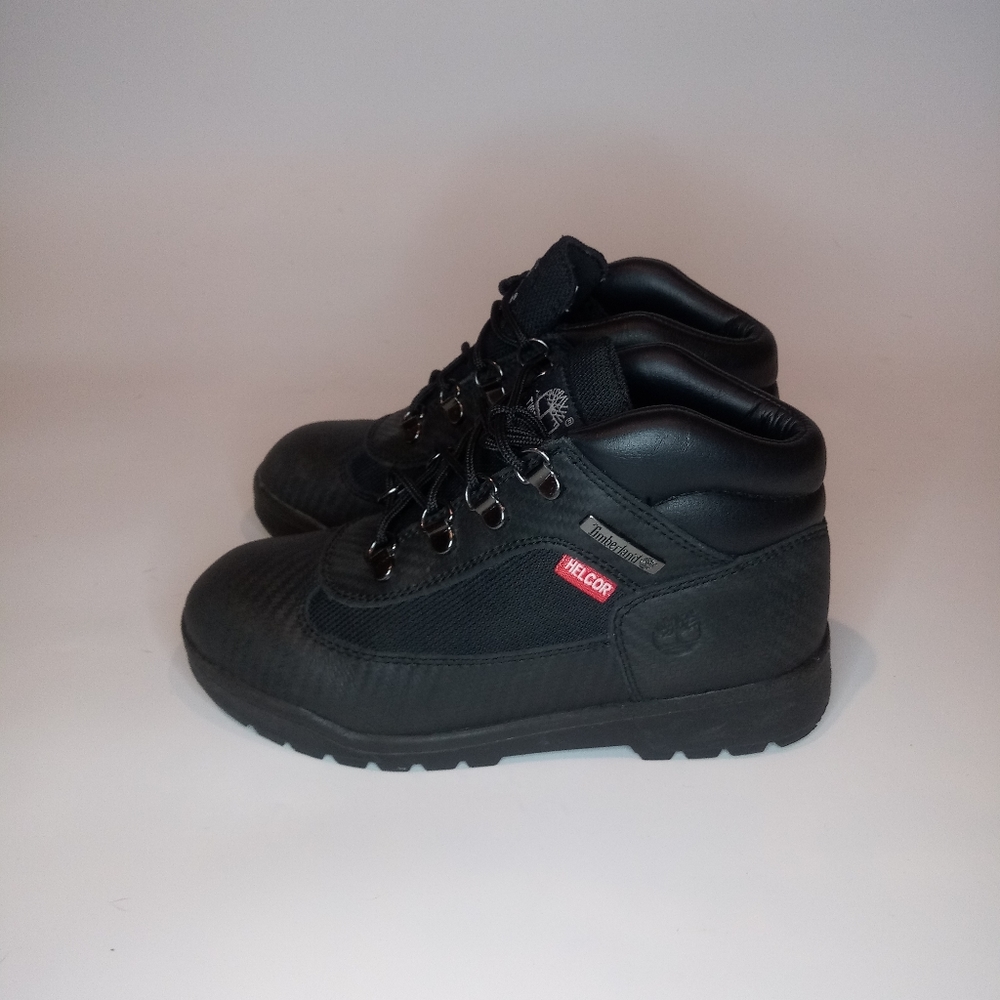Black timberlands field boot size 3 in boys